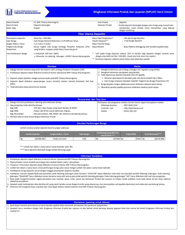 RIPLAY Umum Deposito Berjangka